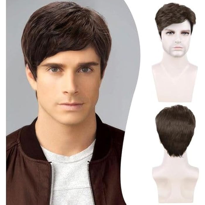 DILLARDS Brown Men's Wig Synthetic Fiber Wig - Image 1